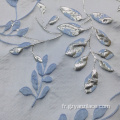 Tissu Jacquard en Brocart Bleu Clair